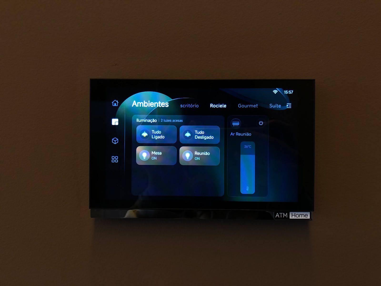 Painel de controle de iluminação